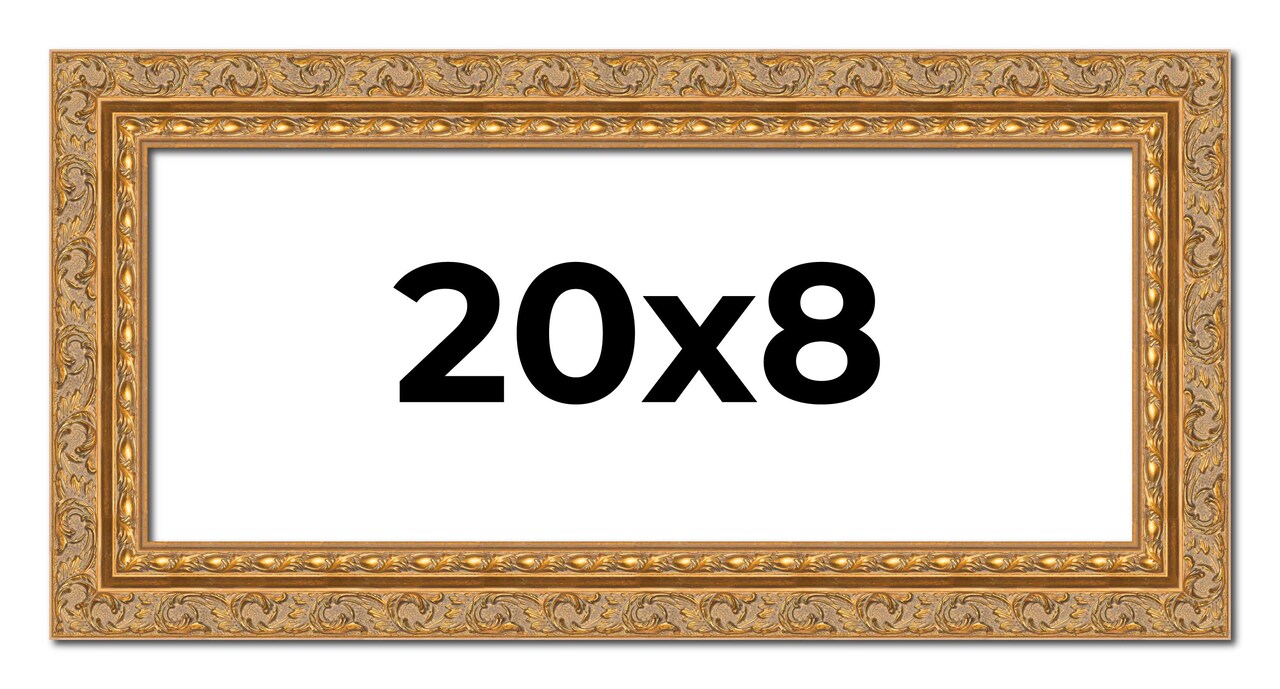 Panoramic Contemporary Gold Picture Frame - UV Acrylic, Foam Board Backing, Hanging Hardware